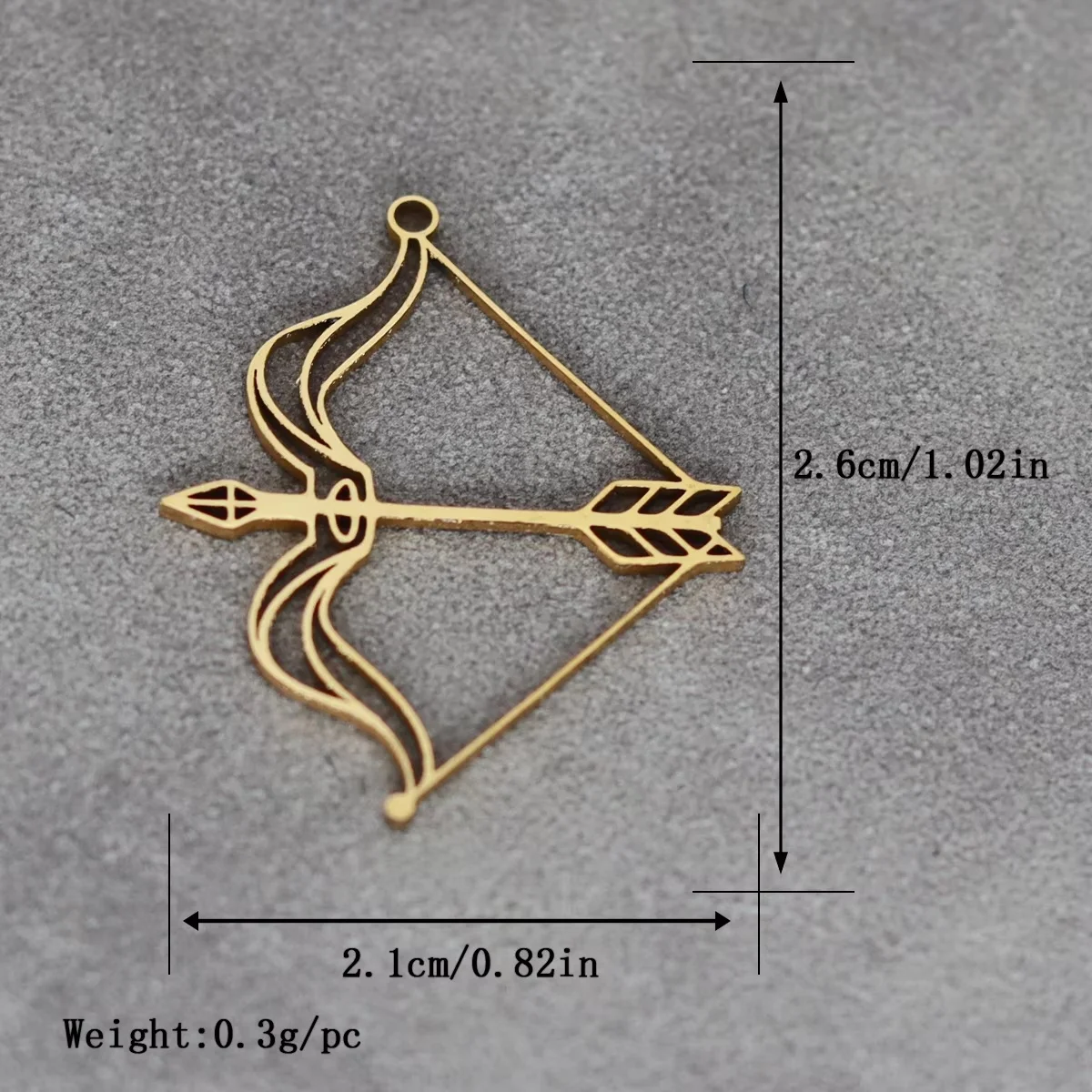 3pcs Bow and Arrow Charms Stainless Steel Romantic Cupid Bow Pendant for DIY Jewelry Making Necklace Earrings Findings Supplies