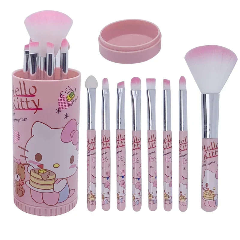 Sanrio Hello Kitty Make-up-Pinsel-Set, niedliche Cartoon-KT-Katze, tragbare kosmetische Werkzeuge, Make-up-Werkzeuge, Zubehör, Geschenk für Freundin