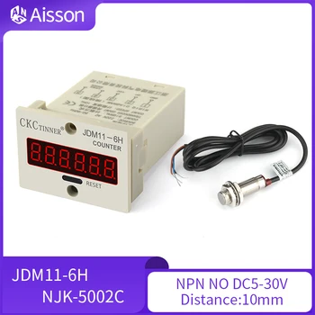 JDM11-6H 6 Digit Elektronische Digitale Teller Display Hall Sensor Naderingsschakelaar NPN AC36V DC12V 24 V