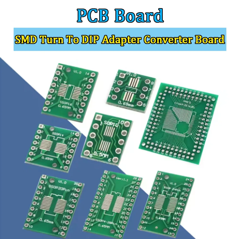 

10pcs SOP patch adapter board SOP8 SOP10 SOP14 SOP16 SOP20 SOP24 SOP28 TQFP QFN IC test board PCB board