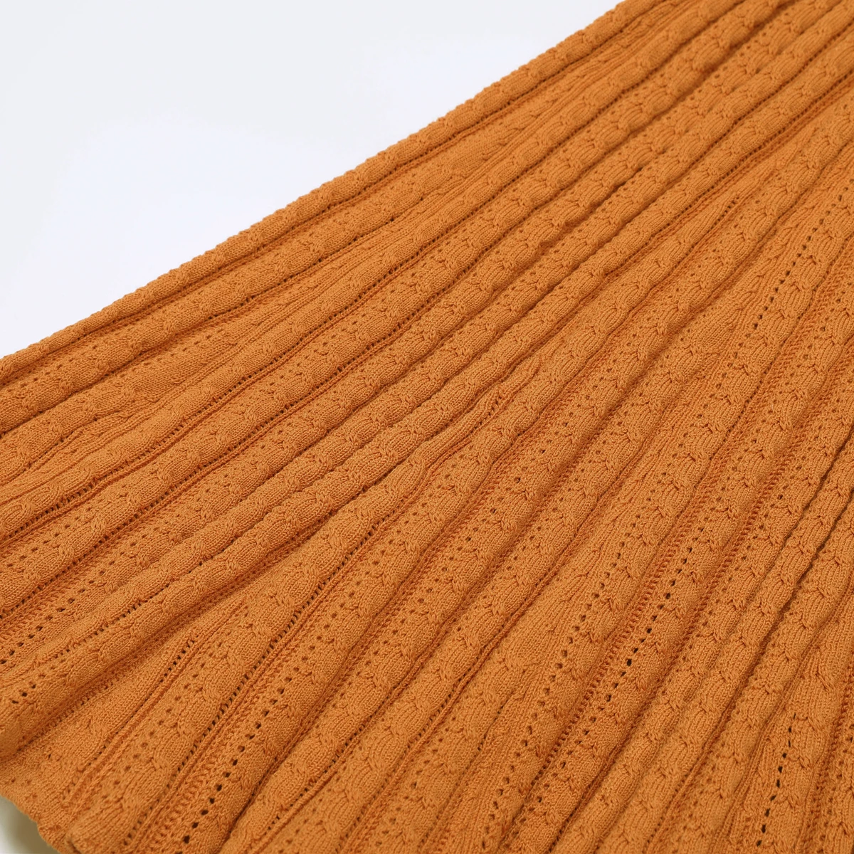 Hohe Qualität Herbst Neue Modische frauen Pendeln Lange Ärmeln Elastische Gestrickte Vielseitig Hohl Lotus Blatt Rand Länge Kleid