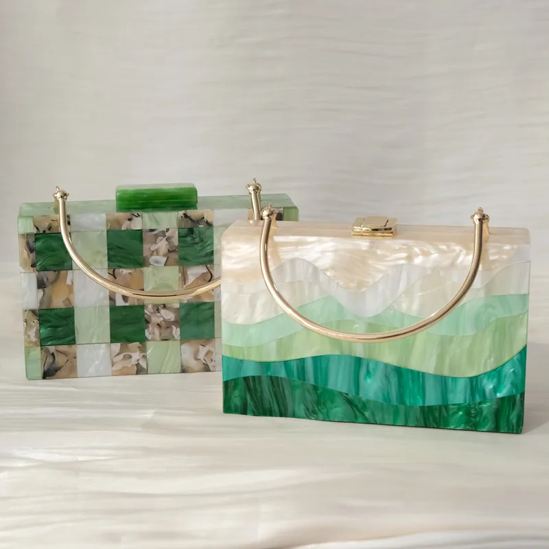

New Trendy Handbag Fashion Women Bag Boutique Acrylic Luxury Party Evening Bag Woman Cute Wedding Box Vintage Clutch Tote Bag