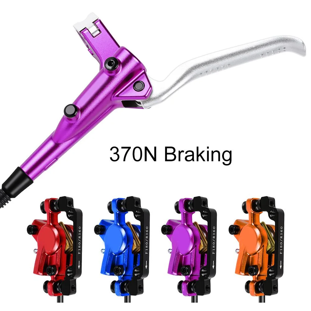 Kit de freno hidráulico para bicicleta de montaña con 2 pinzas de pistón, frenos de disco delanteros de 800mm y traseros de 1400mm, construcción de aleación de aluminio