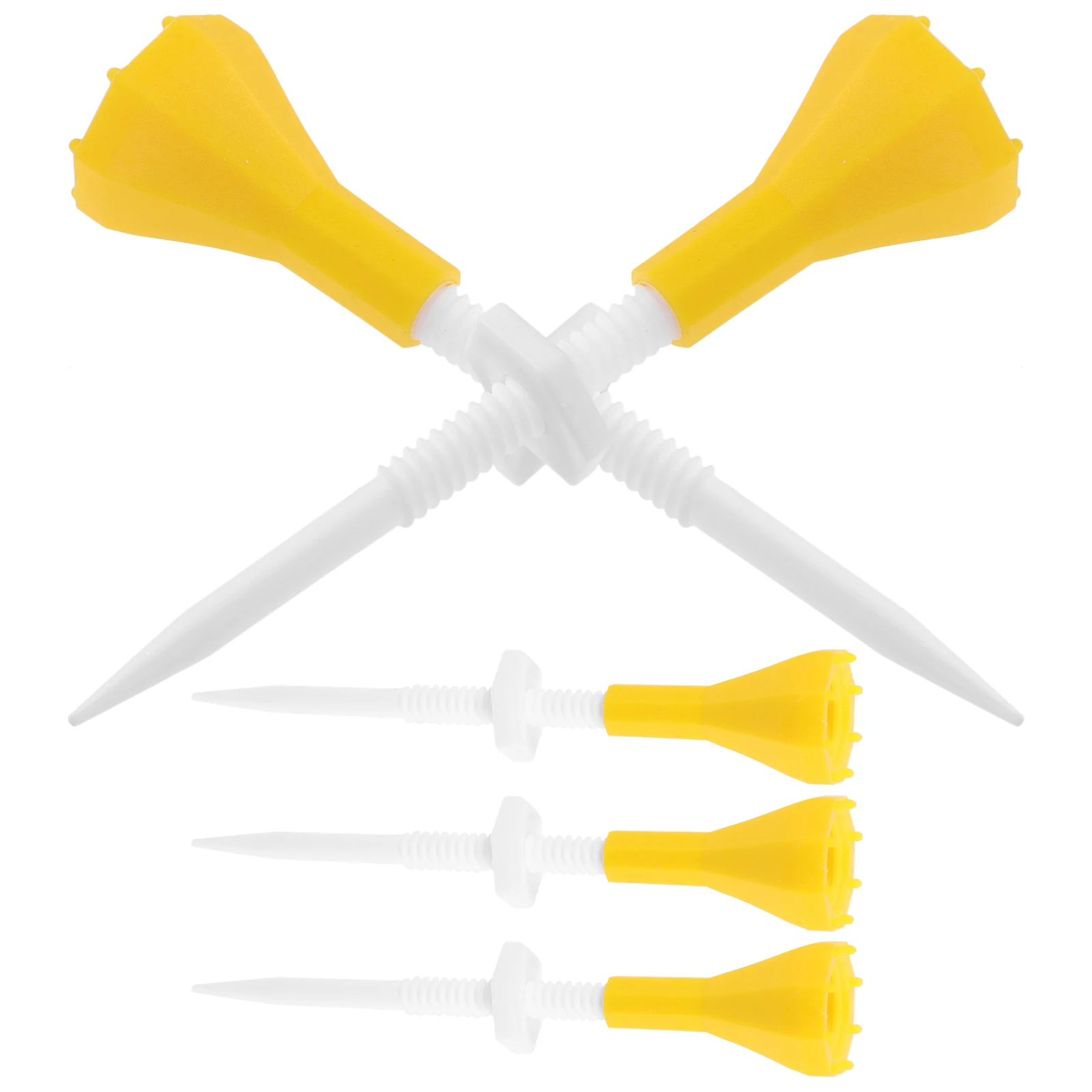 5 Buah Tempat Kaus Bola Golf Plastik Dapat Disesuaikan Alat Bantu Latihan Latihan Tahan Aus Kaus Golf Tahan Lama Aksesori Kuning