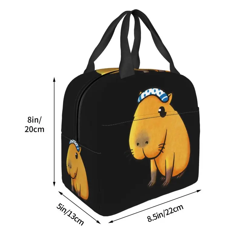 Custom Capybara Lunch Bag Women Kawaii Animal Cooler Warm Insulated Lunch Boxes for Student School