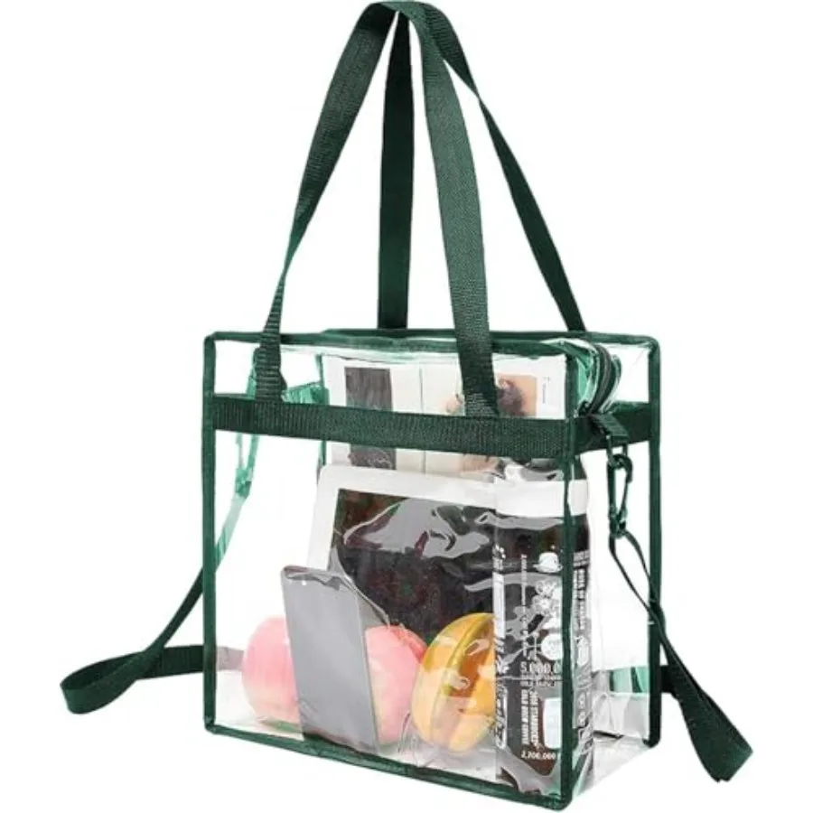 

Прозрачная сумка BAGAIL 12x6x12, одобренная для использования на стадионах, с застежкой-молнией, сумка через плечо с регулируемым ремнем