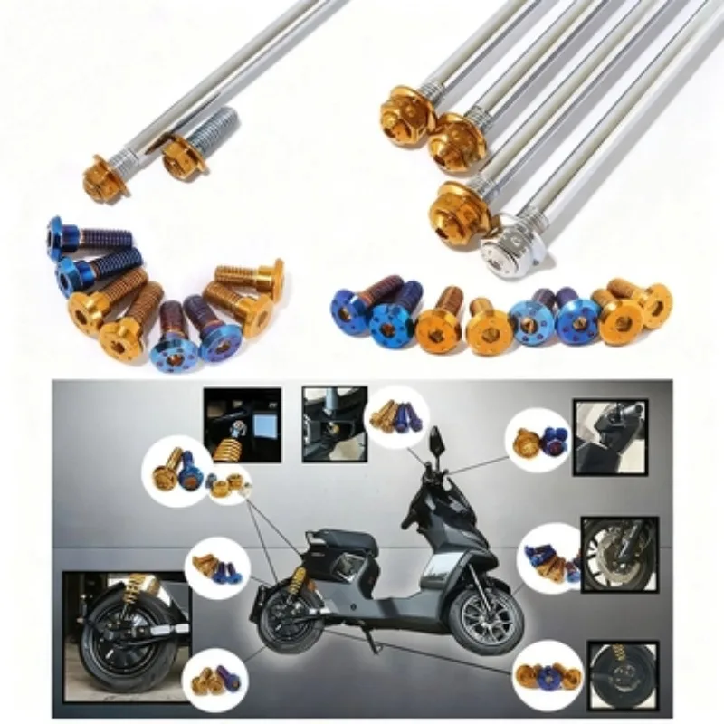 

Modified Screw, Motorcycle Titanium-Burned Bolt, 304 Stainless Steel Hexagon Fixing Bolt, M4 Motorcycle Bolt