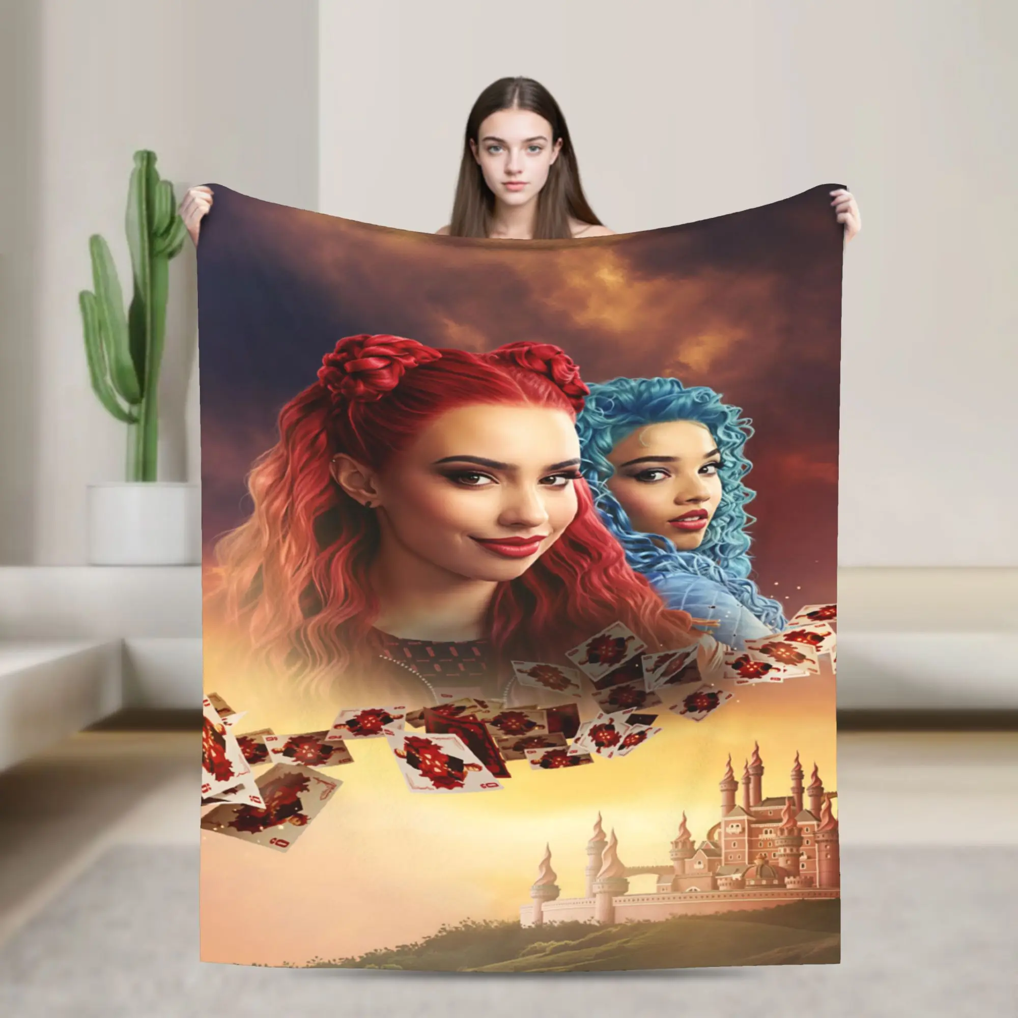 D-Descendantss 4 The Rise Of Red Plush Blankets Girls Boys  Flannel Bedding Throws For Living Room Super Soft Bedspread Gift