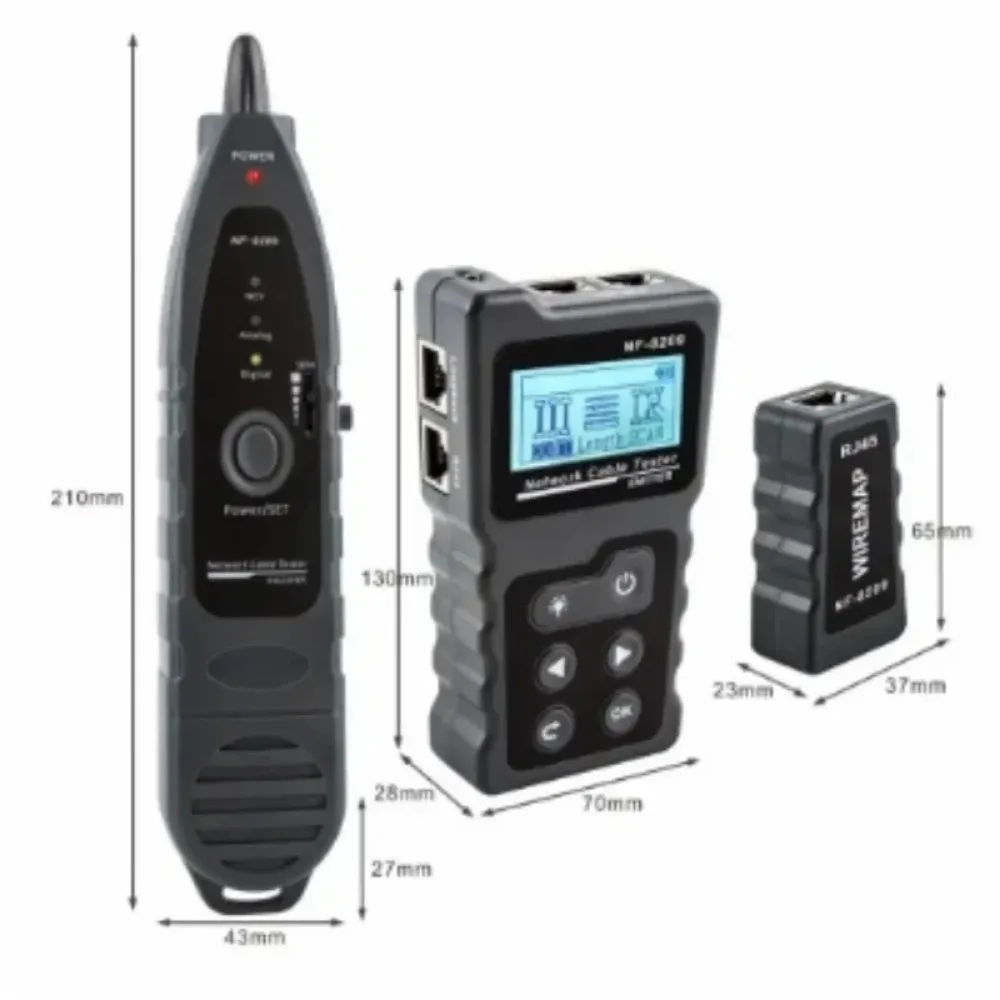 NOYAFA NF-8209 Kabel-Tracker, LAN-Display, Messgerät, Netzwerk-Tools, LCD-Display, Messung der Länge, Wiremap-Tester
