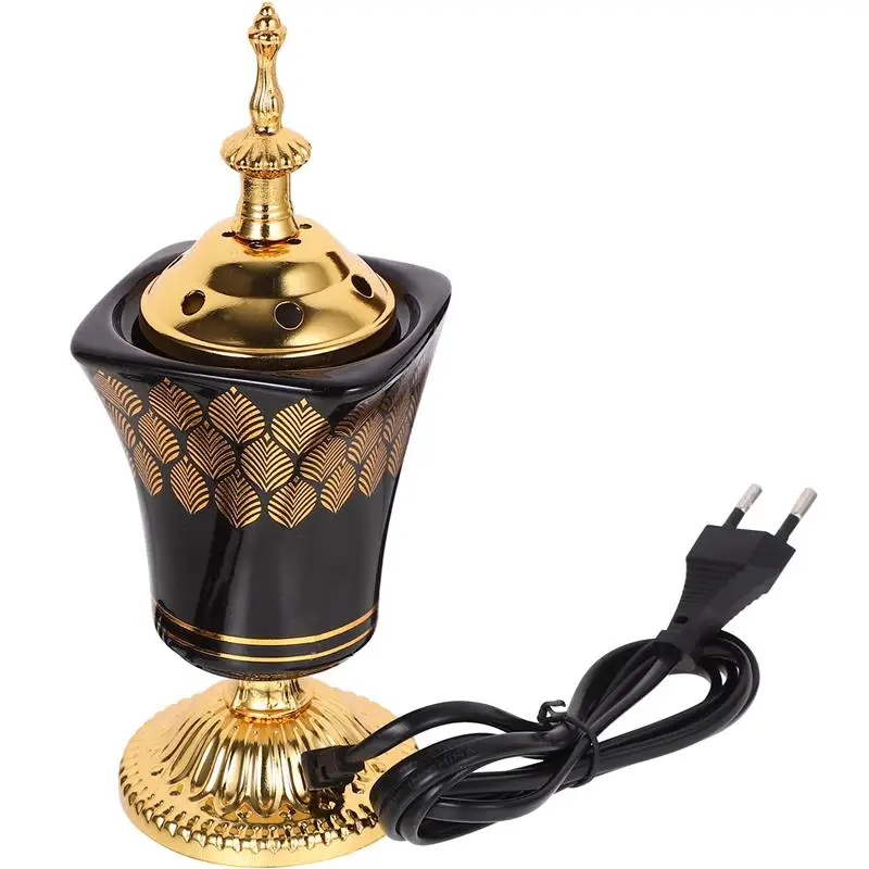 

Electric Incense Burner Plug In Incense Holder Metal Incense Burner Exquisite Middle Eastern Festival Incense Burner EU Plug