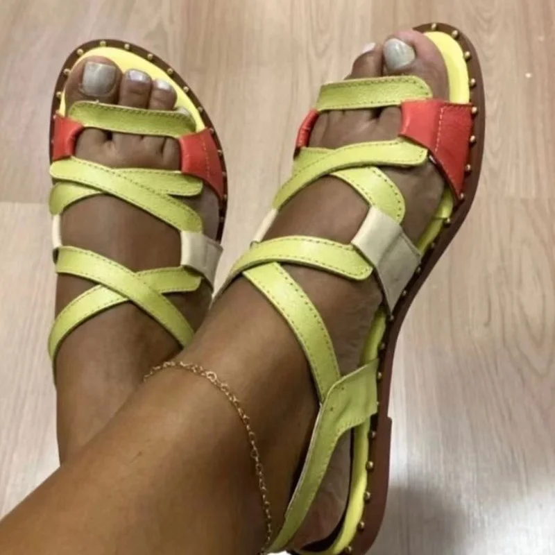 Women Sandals 2022 New Gladiator Summer Sandals Flat Shoes Women Rome Style Summer Chaussure Femme Flats Women Summer Footwear