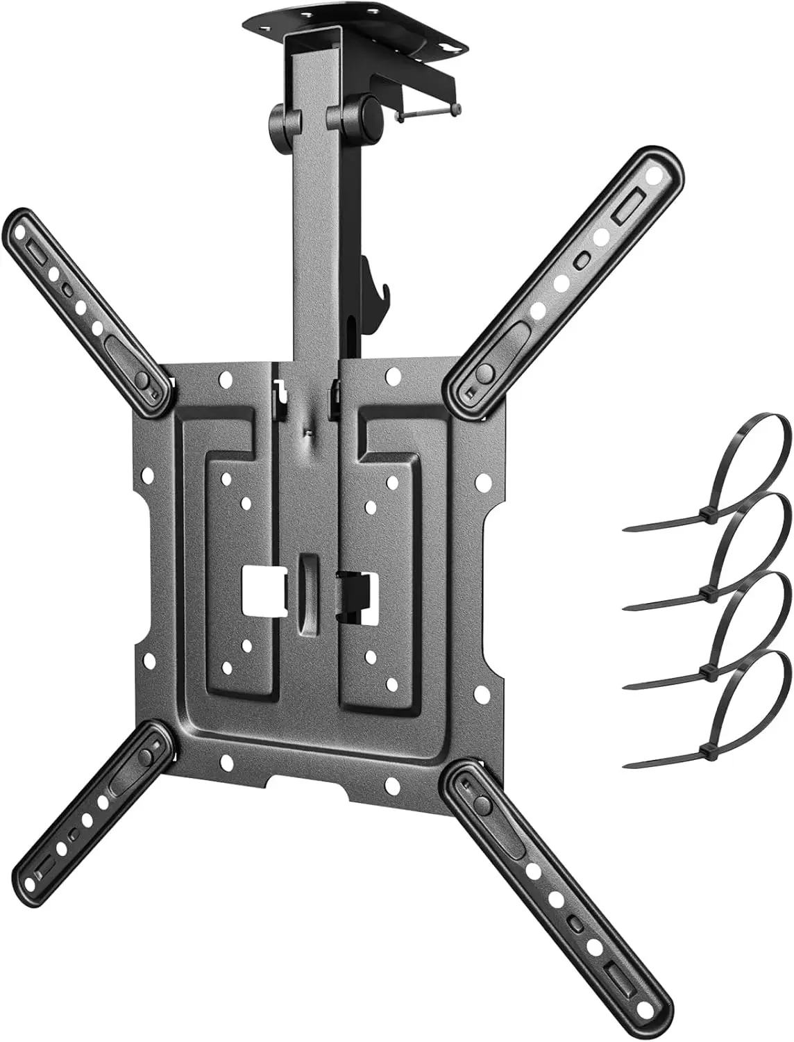 

Flip Down TV Mount, Manual Folding Ceiling TV Mount for 23''-55'' TVs, Height Adjustable Drop Down with Swivel, Max VESA