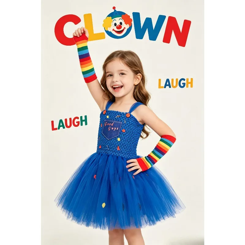 

Halloween Spooky Ghost Fluffy Tutu Dress Cosplay Costume Holiday Birthday Party Stage Show Carnival Festive Dress Up Outfit