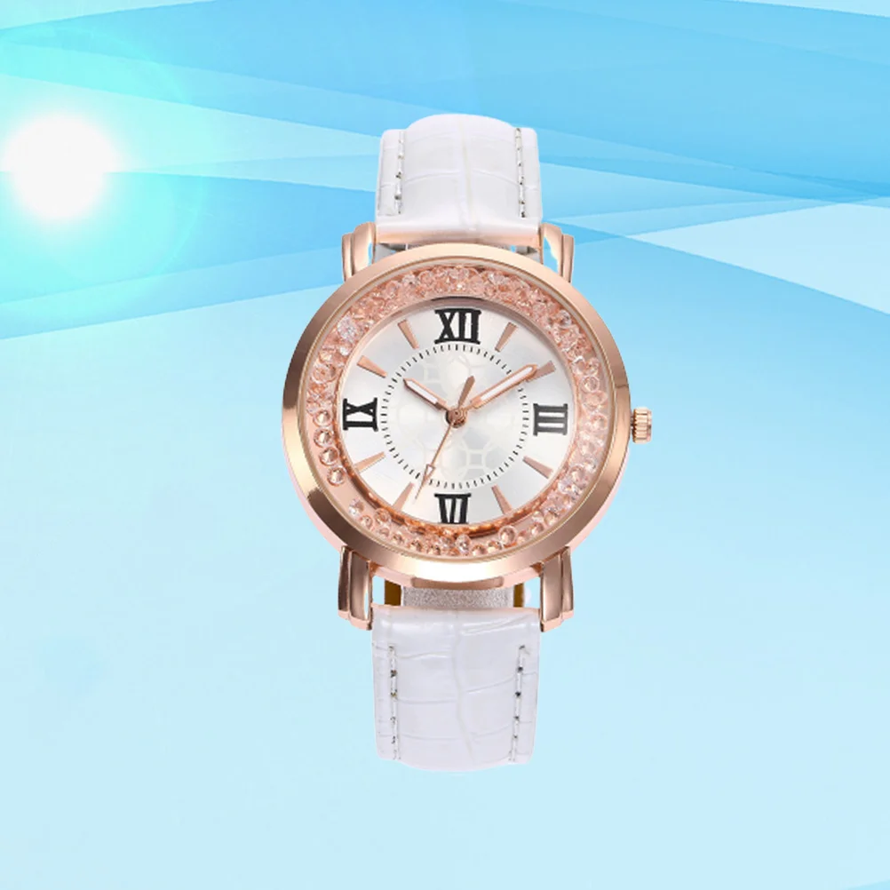 

Quartz Watch Women Fashion Creative White Wristband Elegant Silent Precise Movement Suitable Daily Gift Wrist Decoration