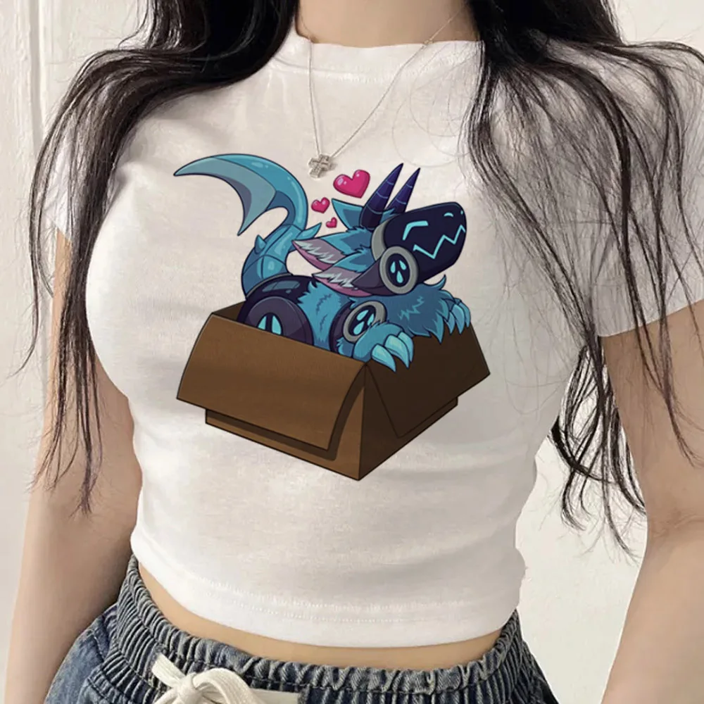 Furry cropped top girl japanese meme emo 2000s t shirt korean fashion vintage grunge streetwear graphic