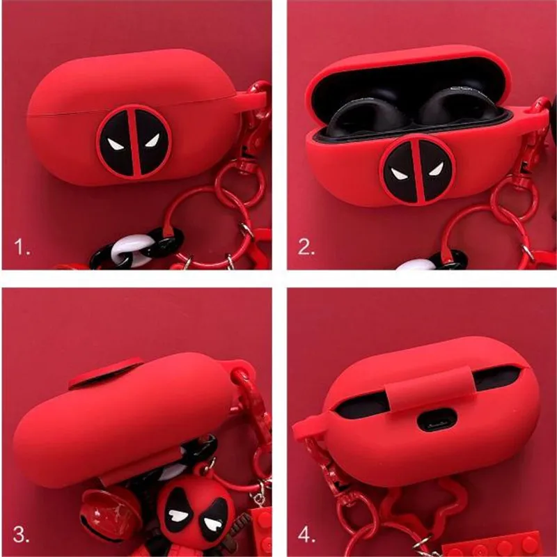 For Sony Ambie AM-TW01 Cartoon Earphone Case Cover Silicone Wireless Earbuds Charging Box Protective Shell With Keychain