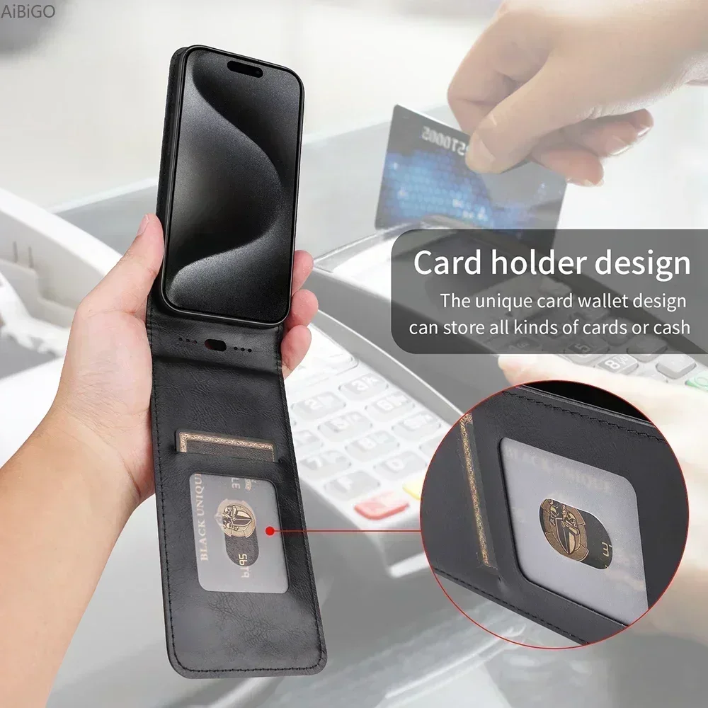 Etui Skórzane Pionowe Luksusowe Retro z Klapką i Uchwytem na Karty do Xiaomi Mi 15T Pro Mi15T 17T Flip, Pokrowiec z Funkcją Stojaka, Torby na Telefon Mi 17T Pro 15T — zdjęcie produktu 4