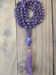 Amethyst Mala Necklace / Healing Mala / Mala Beads 108 / Hand Knotted Mala / Gemstone Necklace / Gemstone Bracelet