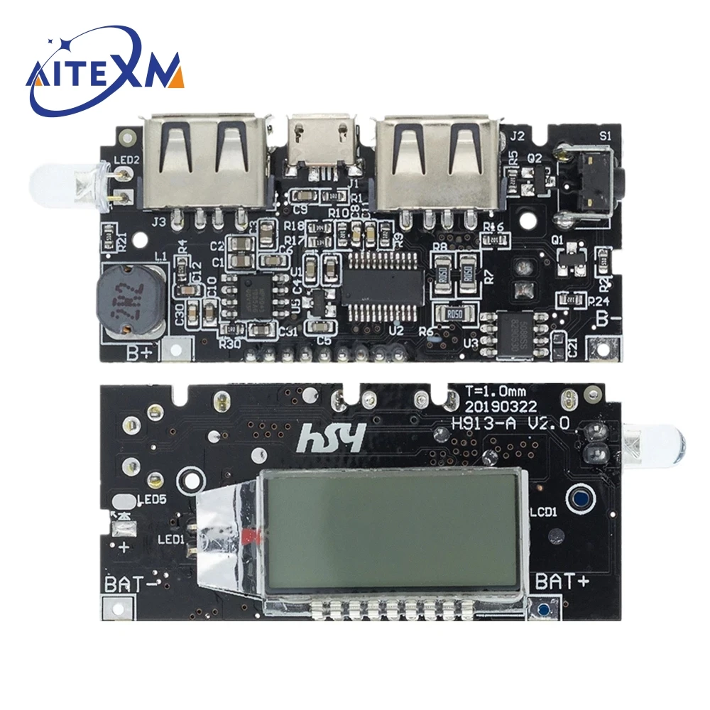 Dual USB 18650 Battery Charger PCB Power Module 5V 1A 2.1A Mobile Power Bank Accessories for Phone DIY New LED LCD Module Board