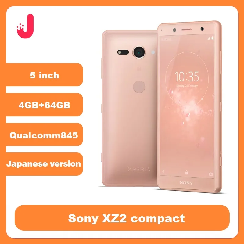 Original sans verrouillage Sony XZ2 compact Xperia XZ2 SO-05K 5 pouces Qualcomm845 4GB + 64GB t�l�phone portable LTE t�l�phone huit c?urs empreinte digitale