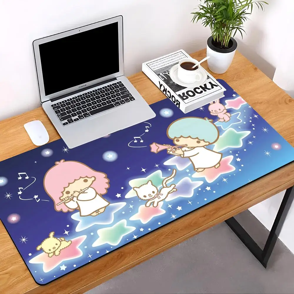 Sanrio Little Twin Stars MINISO Mouse Pad E-sports players Desk Mat With Pad Gaming Accessories Prime Gaming Keyboard Pad XXL 90