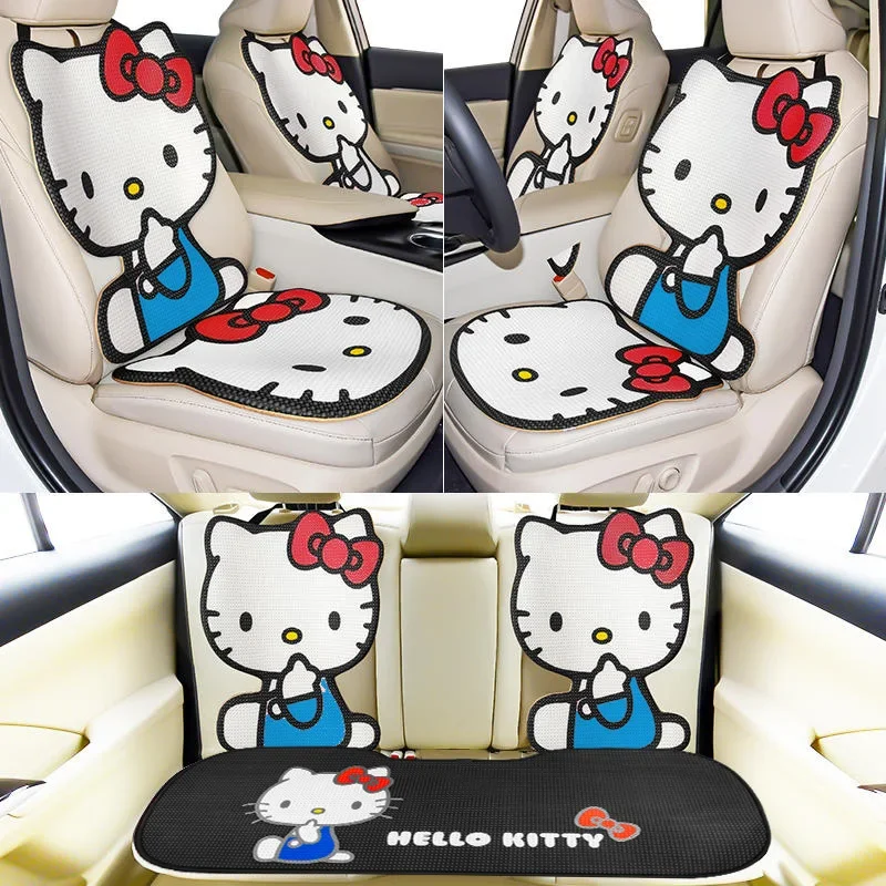 Sanrio Hello Kitty Car Cover Cushion Protector Summer Anime Pad Accessories Cute Cartoon Protect Cushion Breathable Pad