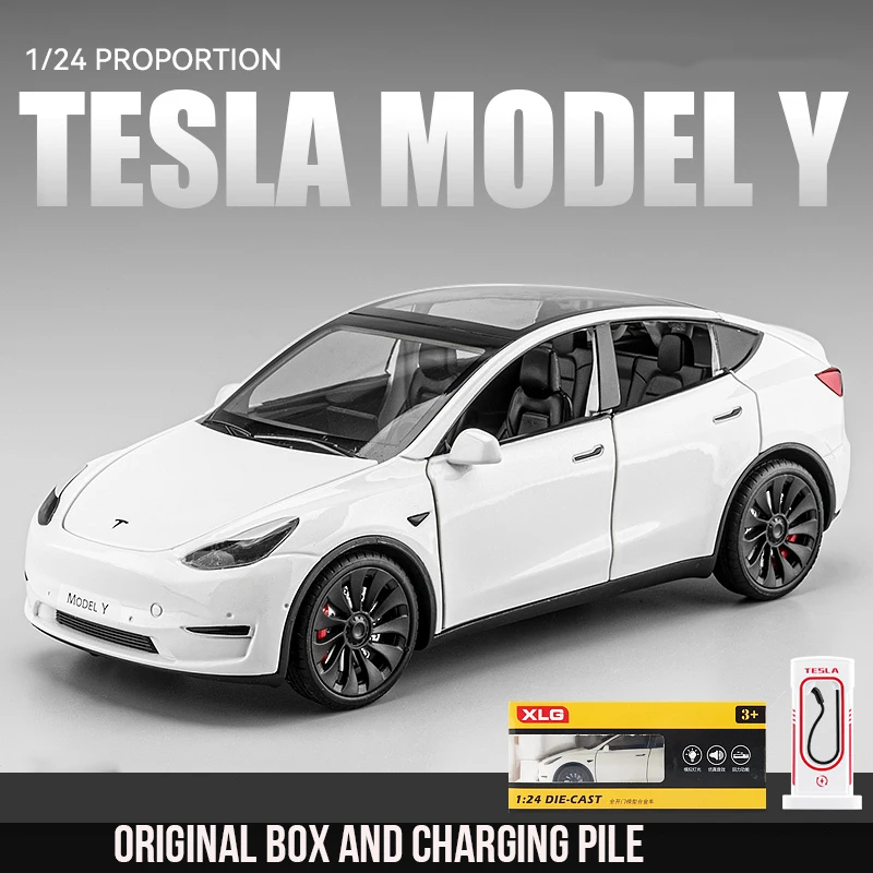 MINI AUTO 1:24 Simulation TESLA MODEL Y SUV Alloy Cars Toy Diecasts Vehicles Metal Model Car Decoration For Kids Gift Boy Toy