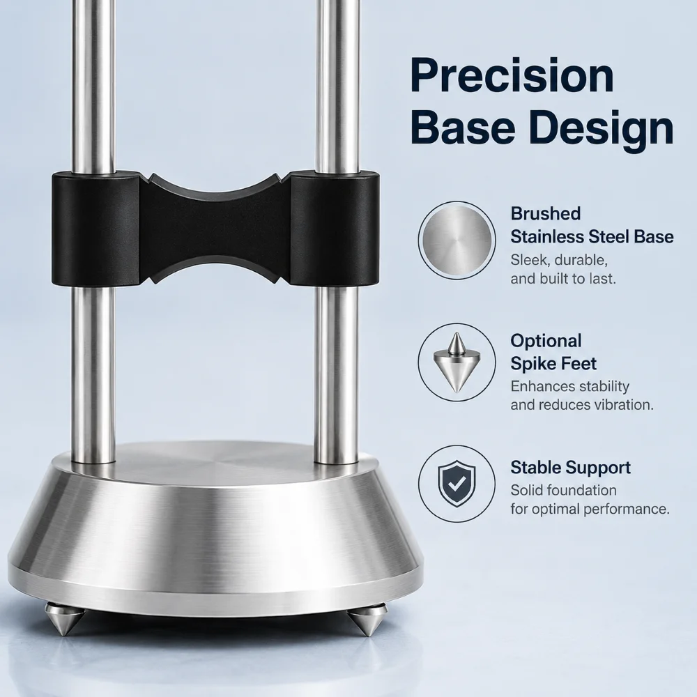 15-100cm Audio Cable Stand 304 Stainless Steel Base Wire Support AL Height Adjust  Power Rack Vibration Isolate For Sound System
