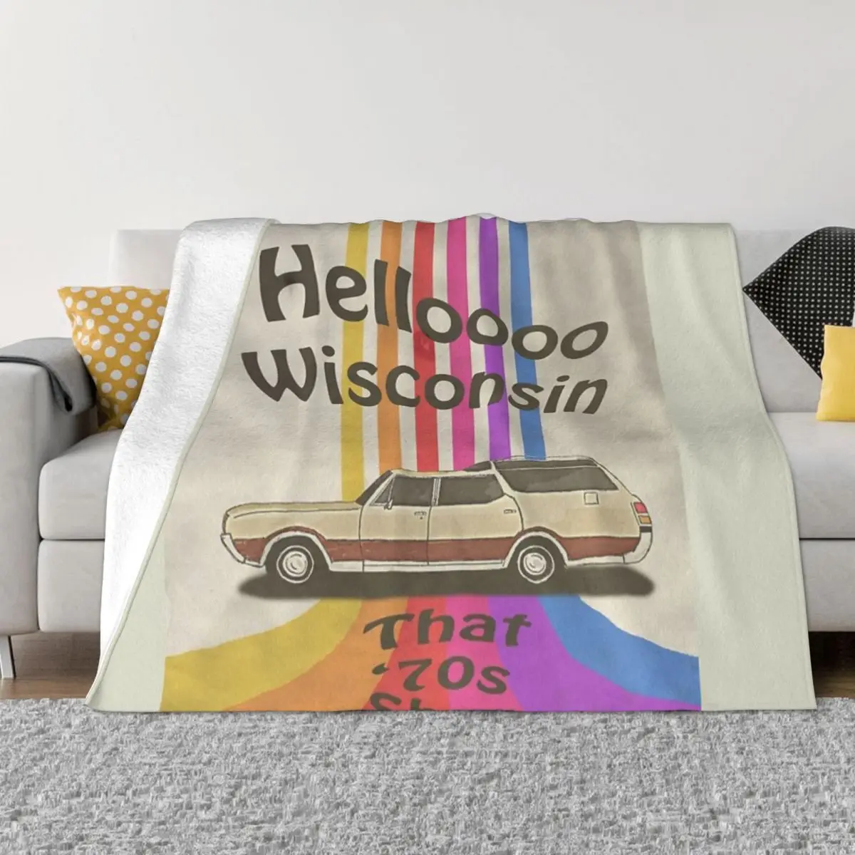 Hello Wisconsin Plush Bed Blankets Blankets & Throws Blankets And Throws Throw Blanket