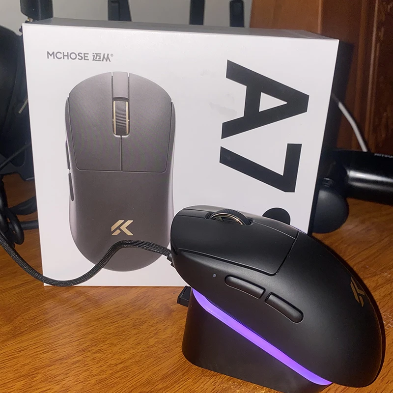 MCHOSE A7 V3 Wireless Gaming Mouse Nordic 54L Chip PAW3955 TI Sensor 50000DPI Low-Latency Flagship Mouse Boy Gift