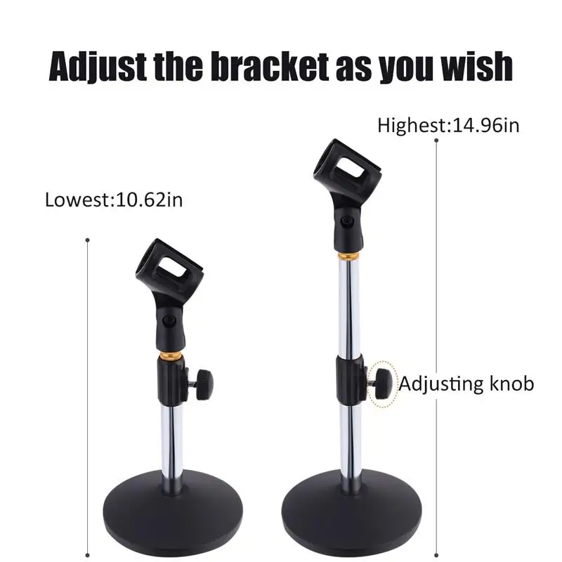 Professional Stage Desktop Microphone Stand Liftable Microphone Desktop Stand Stable Base Professional Liftable Mic Support