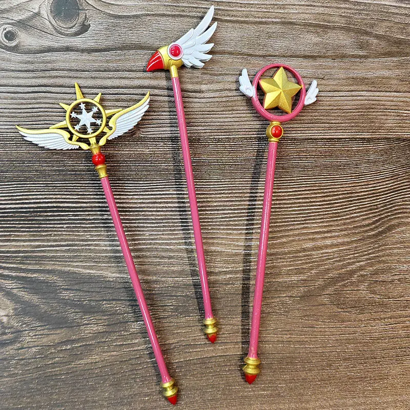 Hot Cardcaptor Sakura Large Metal Star Magic Wand Anime Cosplay Prop Collectible Model Accessory Friend Collection Toys Gift view 3
