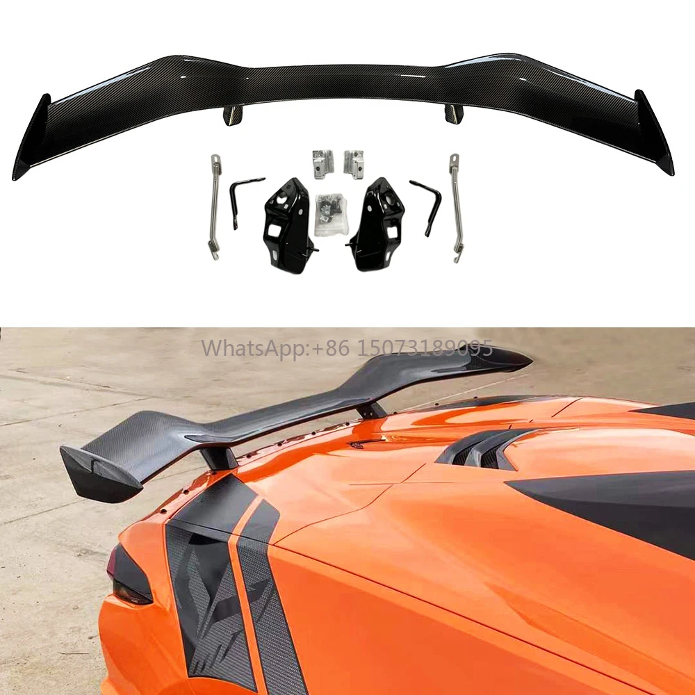 

Factory Wet Carbon Fiber Rear HiglWing Spoiler W/ Bracket for 23-UpCorvette C8 206 Come with FactorBrackets
