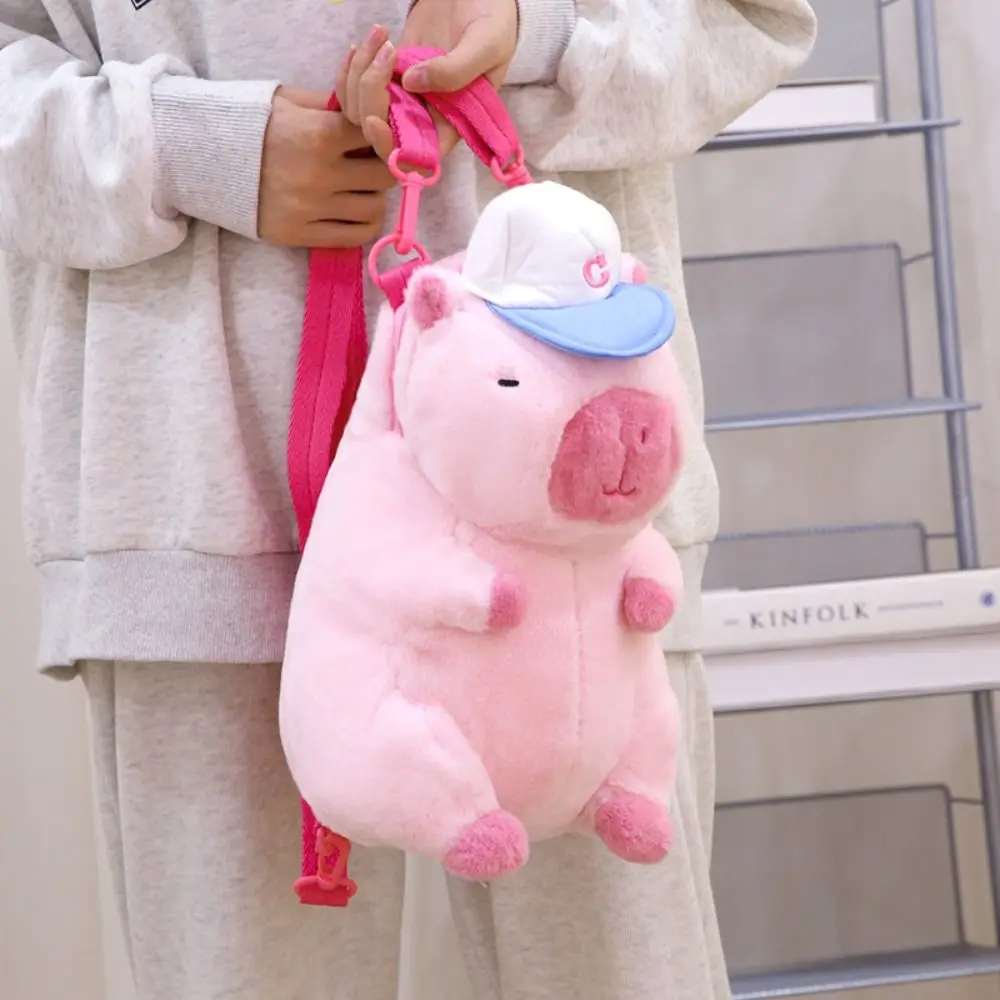 Animals Doll Sports Capybara Plush backpack Stuffed Zipper Capybara Plush Shoulder Bag Large Capacity Coin Purse