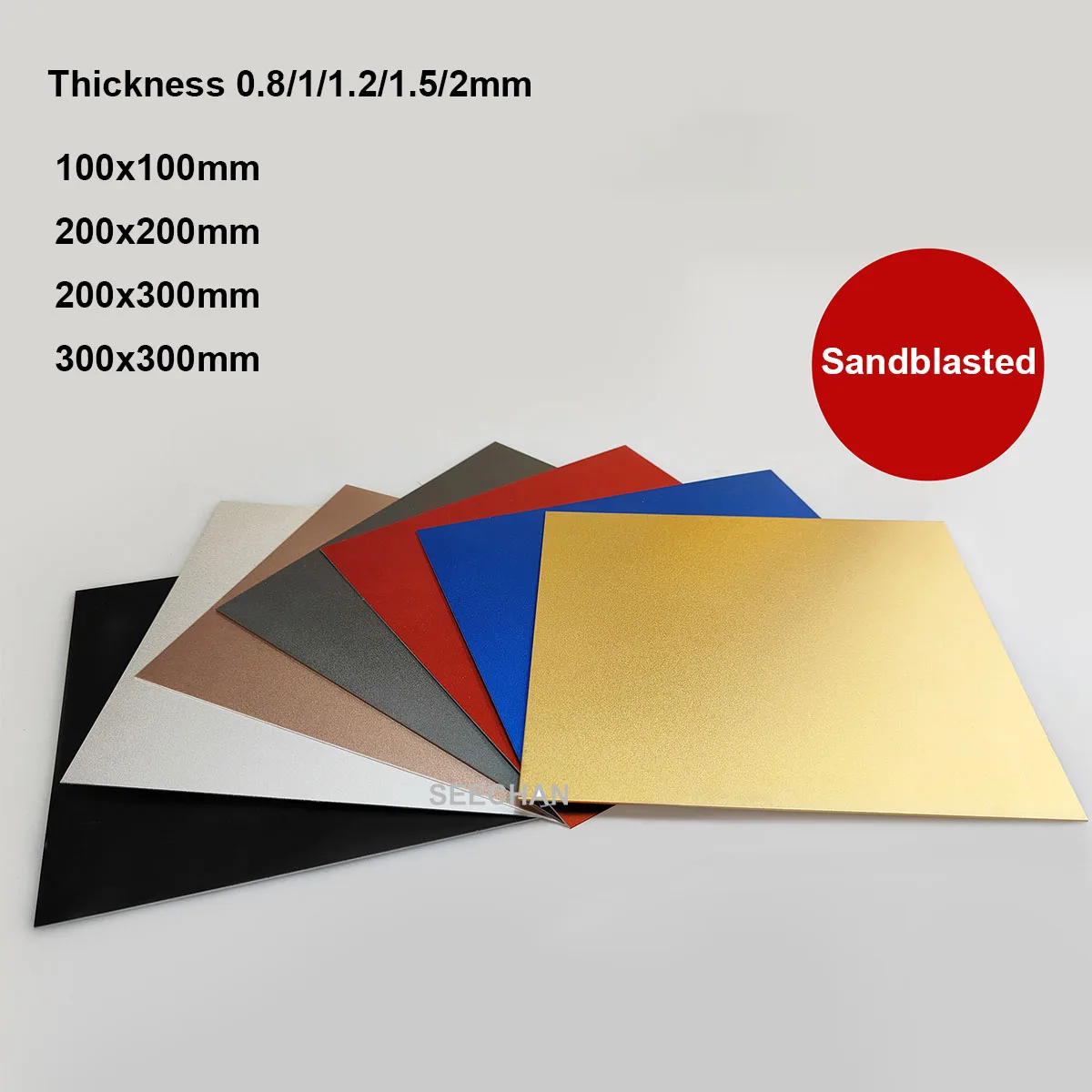 

Colorful Anodized Aluminum Alloy Plate 5052 Aluminum Sandblasted Surface Aluminum Sheet Black Silver Gold Blue Grey Red
