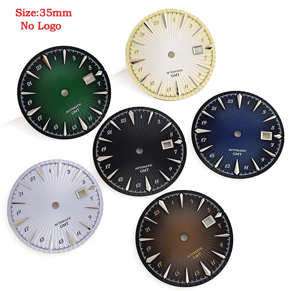 NH34 GMT Watch Dial 35mm Gradient Cocktail Style Dial No Logo Suitable For NH34 Automatic Movement Accessories