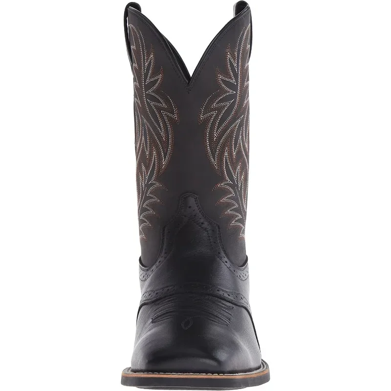 Men High Boots Embroidery Retro Handmade Mens Boots Western Cowboy Boot Pointed Toe Boots Hand Stitching Outdoor Men's Shoes