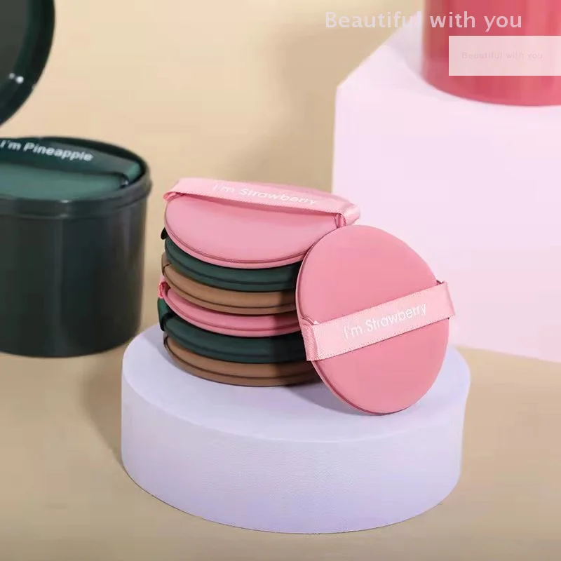 7 unids/caja de esponja cosmética de fresa, esponja de maquillaje suave de doble cara para mujer, herramientas de maquillaje en polvo de belleza