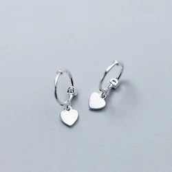 MloveAcc Genuine 925 Sterling Silver Heart Hoop Earrings for Charm Women Wedding Party Sterling Silver Fashion Jewelry