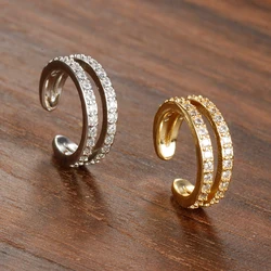 Vintage Double-deck Clip Earrings for Women Men Creative Simple C Ear Cuff Non-Piercing Ear Ear Clip Set Trend Jewelry Gift