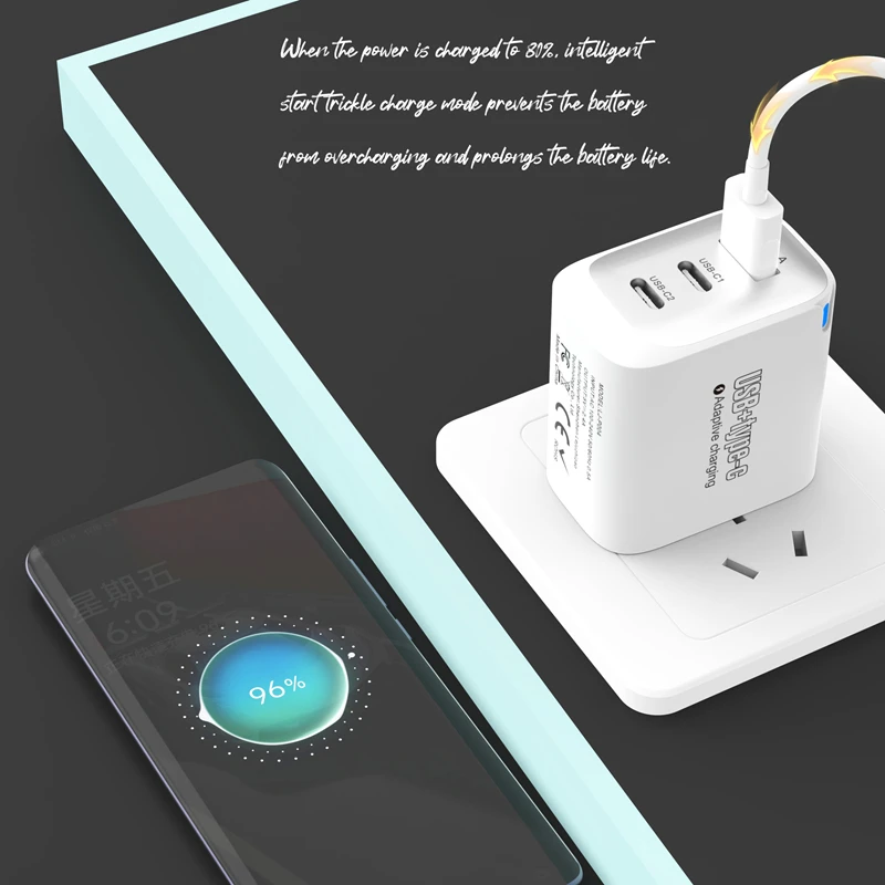 جديد USB + نوع C 3 منافذ شاحن الاتحاد الأوروبي/الولايات المتحدة/المملكة المتحدة محول شحن سريع آيفون باد سامسونج Xiaomi USB نوع C كابلات البيانات 2025 #3