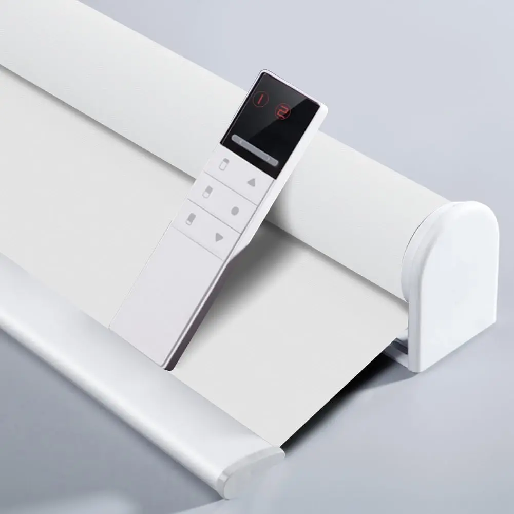 

Motorized Blackout Window Blinds Customize Width (23-95 Inches) Remote Control Wireless and Rechargeable Roller Shades Blinds