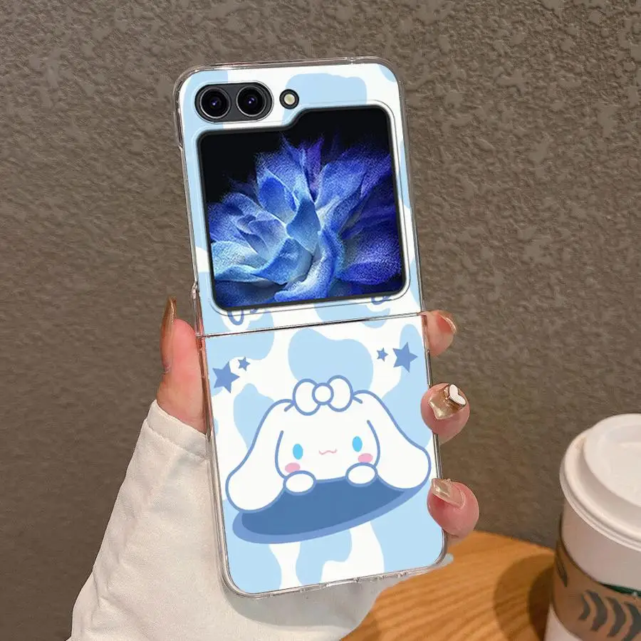 حافظة لهاتف سامسونج جالاكسي ZFlip3 ZFlip5 ZFlip6 Z Flip 7 6 5 4 3 ZFlip4 ZFlip7 غطاء هاتف ناعم شفاف سانريو سينامورول ماي #4