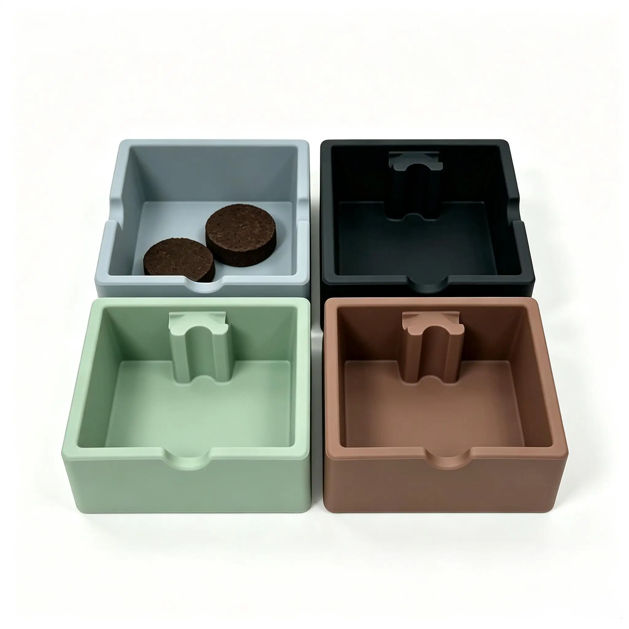 Silicone Coffee Knock Box, Large Capacity Espresso Puck Container, Drop-Proof Coffee Grounds Storage Bin for Home Barista