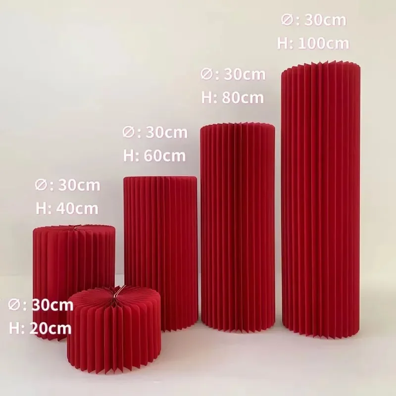 

Wedding Folding Cylindrical Dessert Table, Window Arrangement, Party Decoration Display Stand