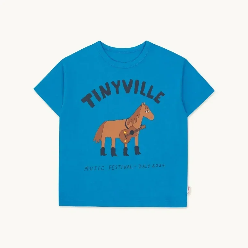 OUYANG&IVAN Children T-shirt Kids Tees 2025 New Summer TC Boys Girls Cute Print Short Sleeve T Shirts Child Cotton Tops Clothing