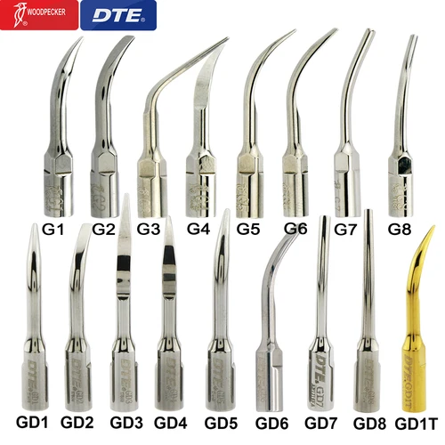 Imagen 2 del producto Puntas de escalador Dental Woodpecker DTE originales, punta de escalado ultrasónico G1-G8 GD1-GD8 para limpieza de dientes compatible con EMS NSK Satelec Acteon