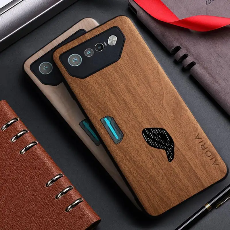 Capa para asus rog phone 7 6 8 pro rog phone7 funda padrão de madeira de bambu capa traseira para asus rog phone7 phone6 phone8 pro capa