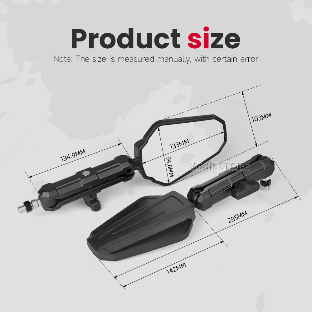 Espejos Laterales para Motocicleta, Convexos, Plegables, Retrovisores de 360 Grados para KAWASAKI KLR650 KLR 650 klr650, Plegables, Todoterreno