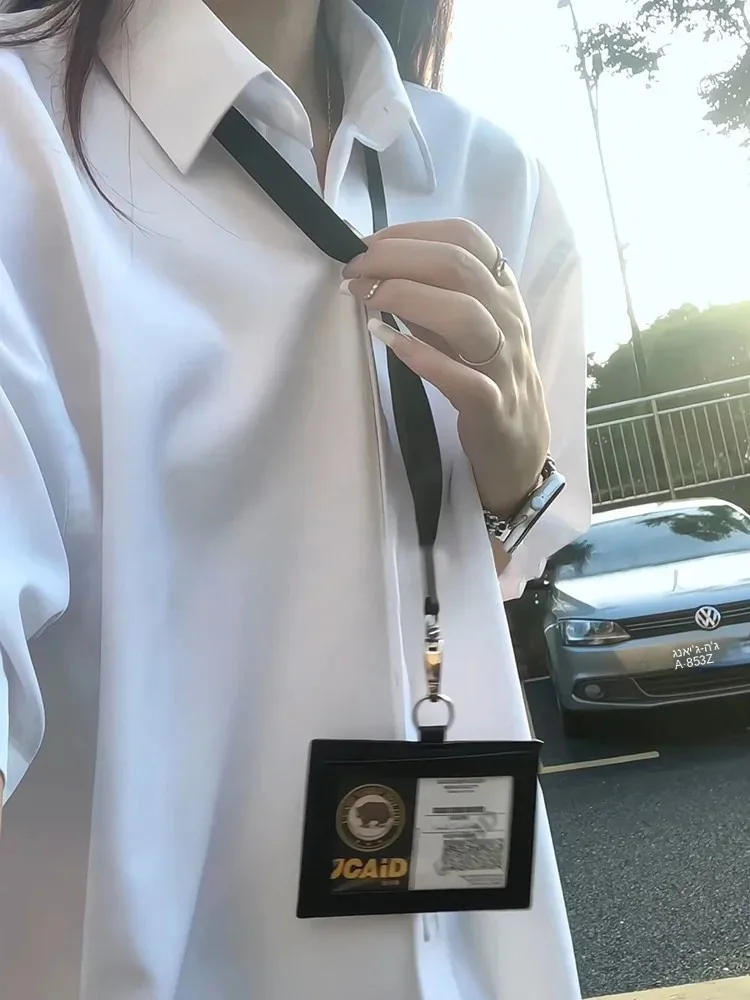 White Ice Silk Short Sleeve Men's Shirt Summer Commute Cool Feeling Breathable Sun Protection Couple's Outerwear Casual Style